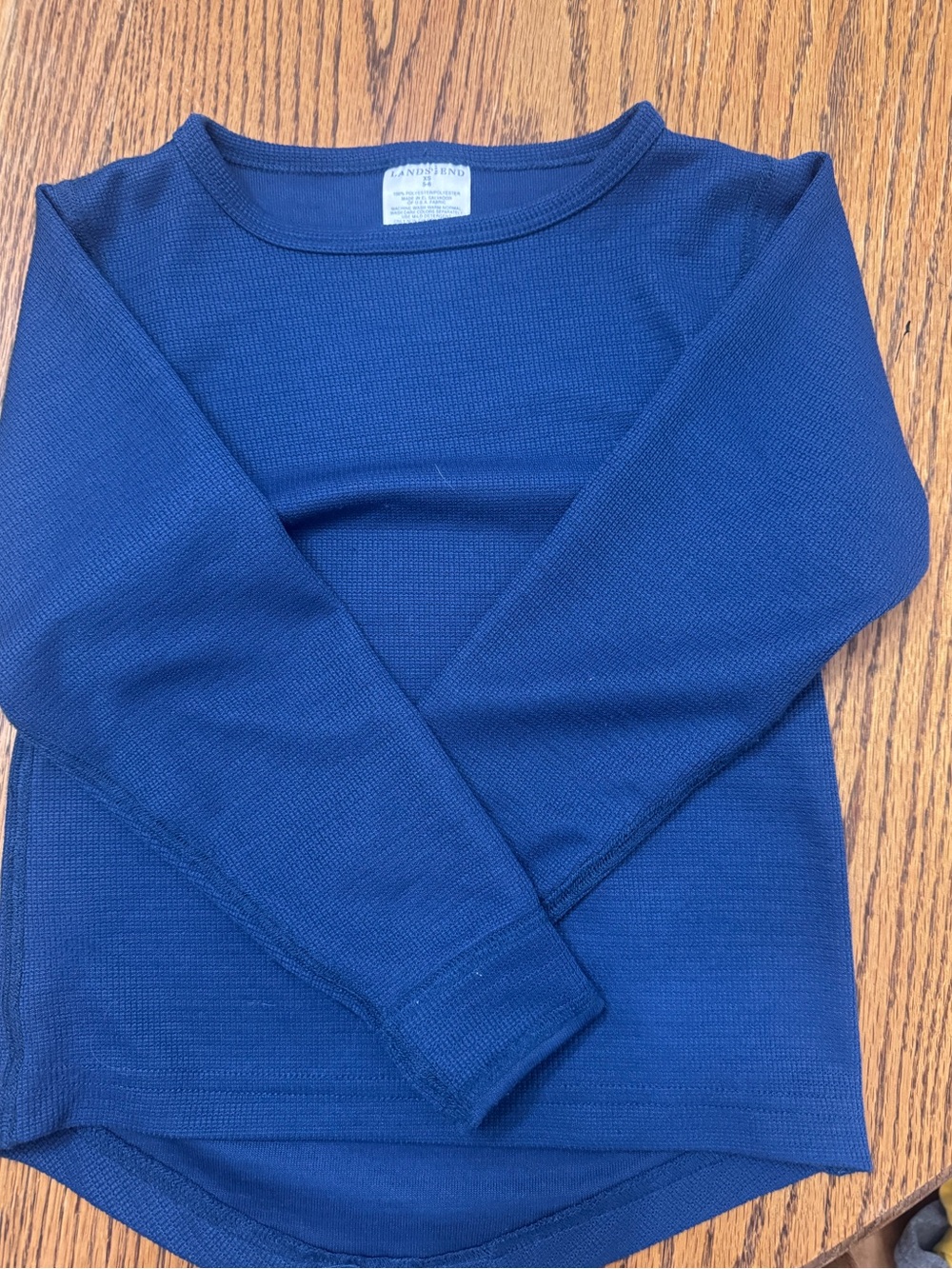 Lands' End Men's Royal Blue Thermal Crewneck Sweater
